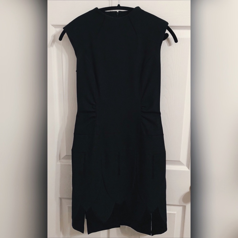 Nicole Miller Black Dress w Satin Details